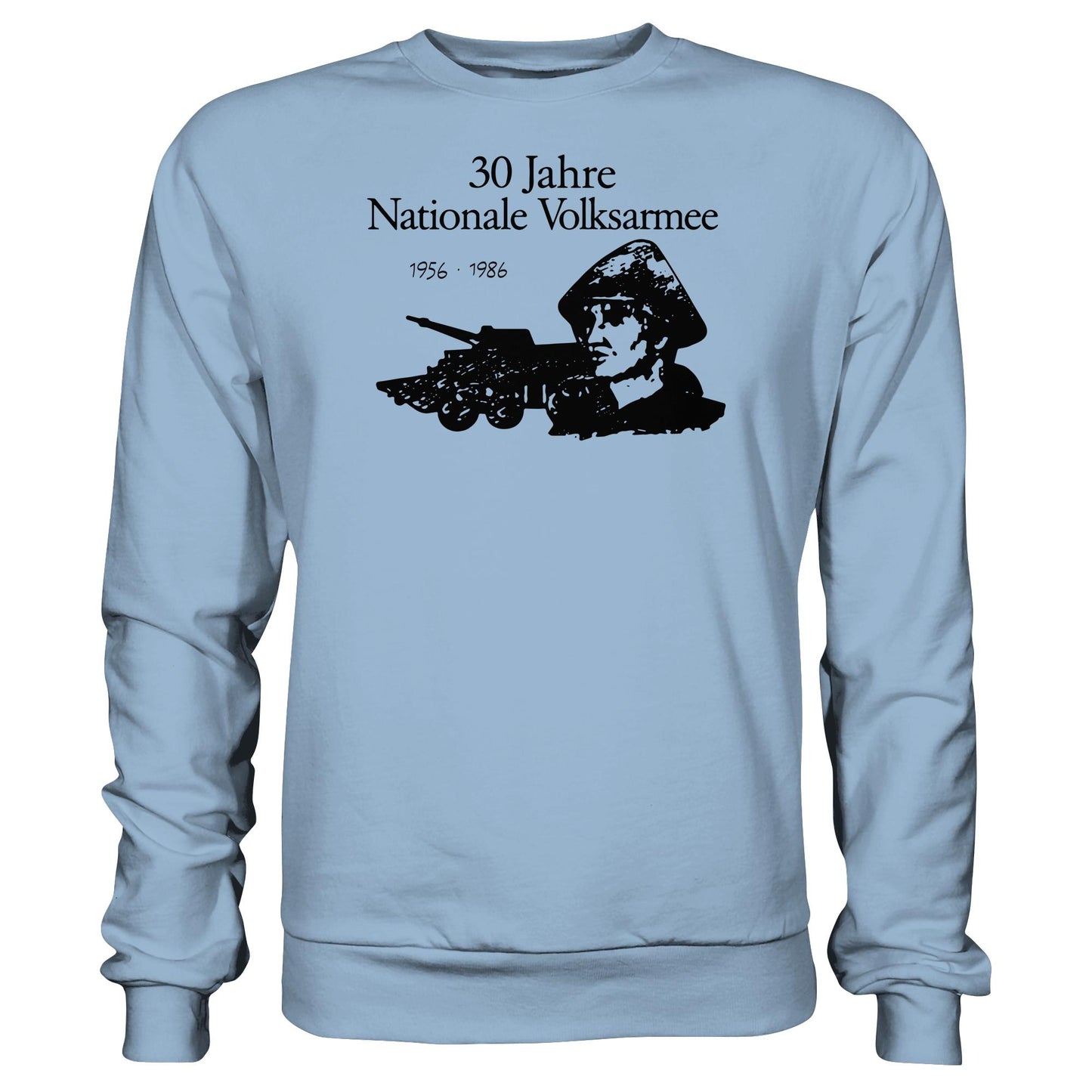 DDR Ostalgie Pullover Unisex • 30 JAHRE NATIONALE VOLKSARMEE (ORIGINAL BRIEFMARKE)