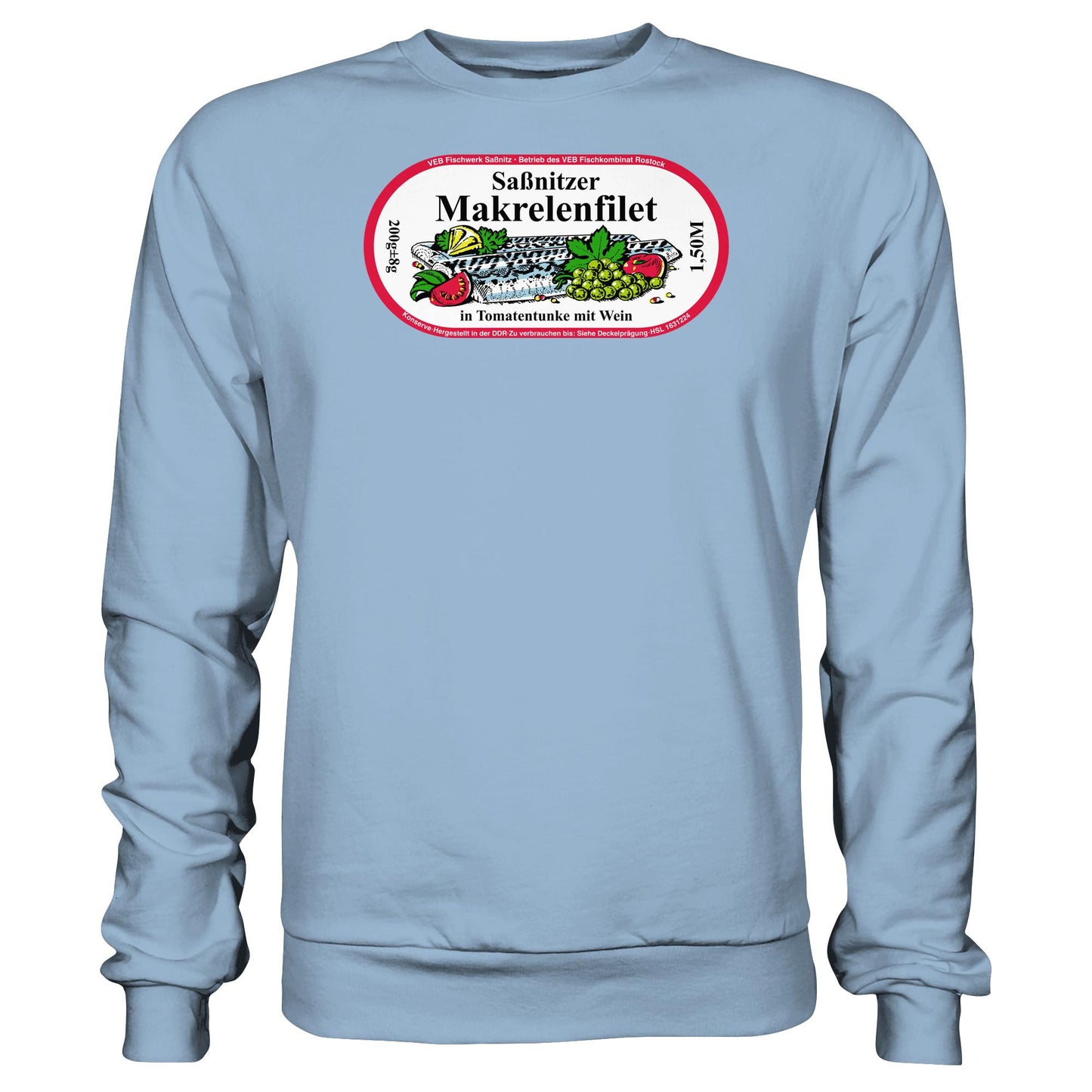 DDR Ostalgie Pullover Unisex • SASSNITZER MAKRELENFILET - VEB FISCHWERK