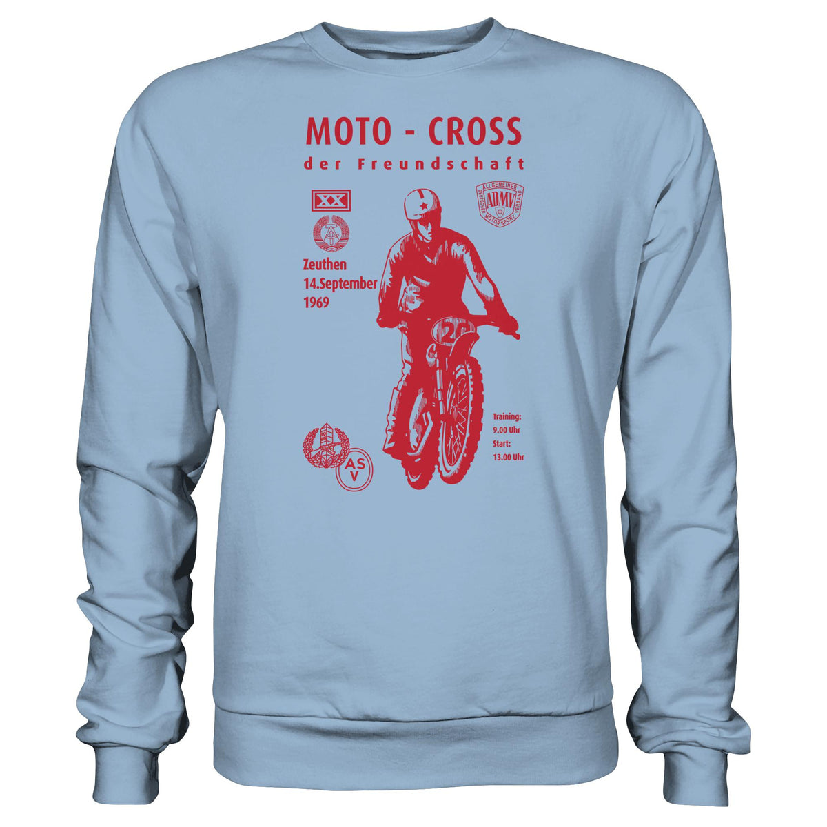 DDR Ostalgie Pullover Unisex • ASV MOTO-CROSS DER FREUNDSCHAFT, ZEUTHEN 1969
