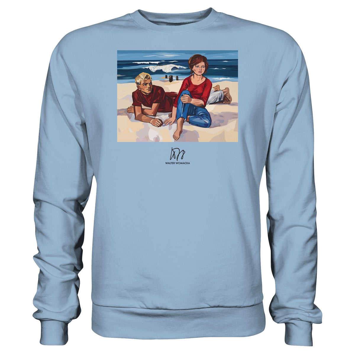 DDR Ostalgie Pullover Unisex • WALTER WOMACKA - AM STRAND (1962)