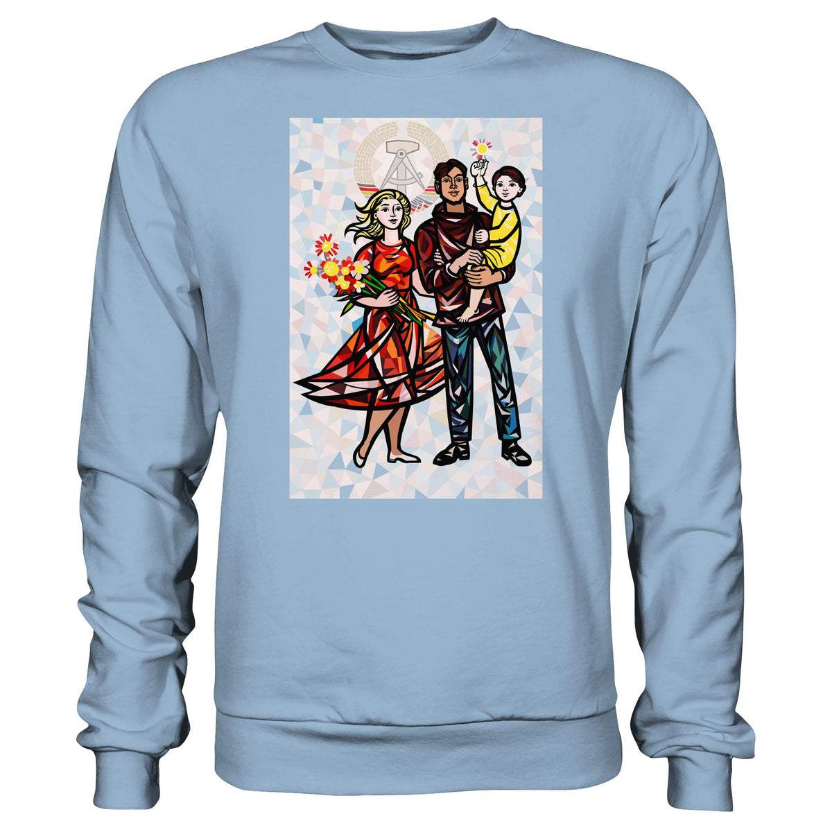 DDR Ostalgie Pullover Unisex • WALTER WOMACKA - UNSERE FAMILIE mit Hintergrund (STAATSRATSGEBÄUDE, Aus der Geschichte der Deutschen Arbeiterbewegung, 1964)