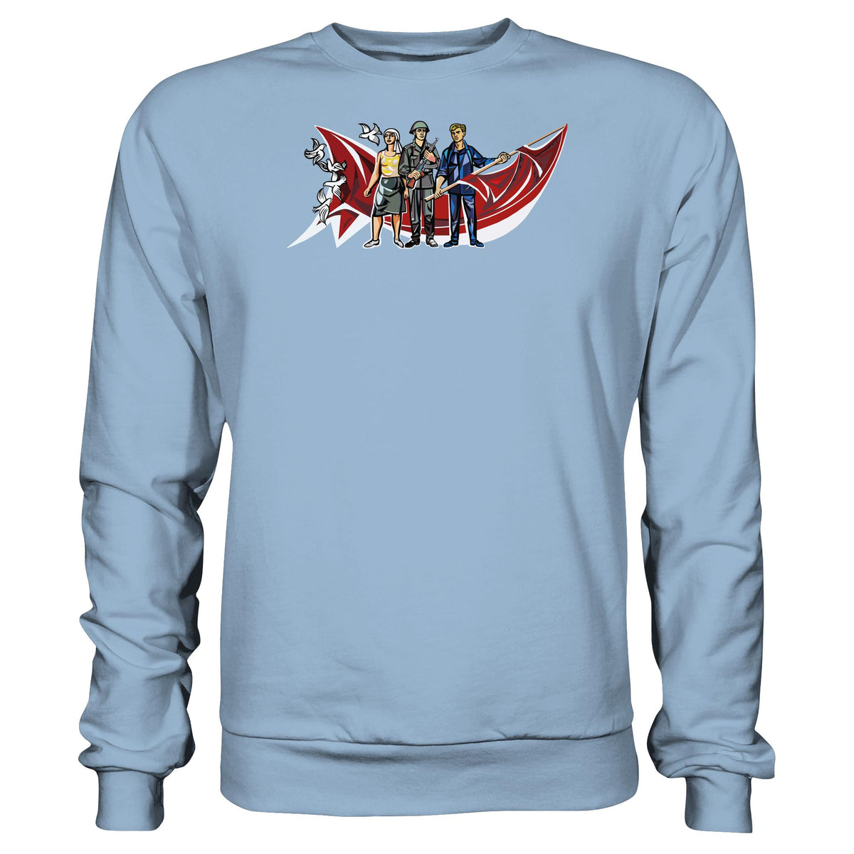 WALTER WOMACKA - BÄUERIN, NVA-SOLDAT & ARBEITER (MOSAIK HAUS DES LEHRERS, 1964) | DDR Ostalgie Pullover Unisex