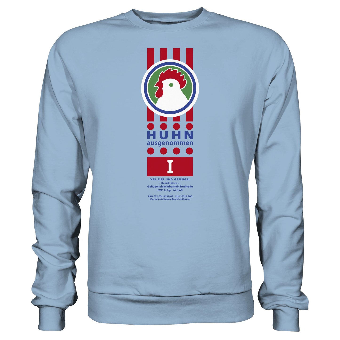 DDR Ostalgie Pullover Unisex • HUHN AUSGENOMMEN - VEB EIER UND GEFLÜGEL GERA