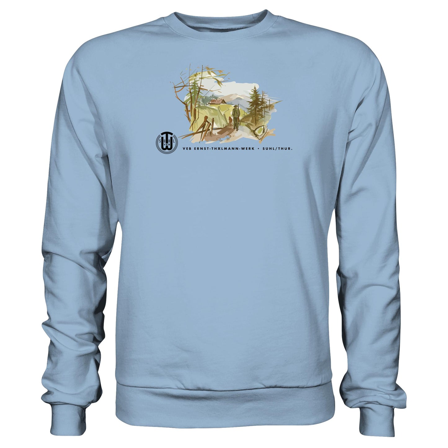 DDR Ostalgie Pullover Unisex • VEB SUHL ERNST-THÄLMANN-WERK (ORIGINAL-PROSPEKT)