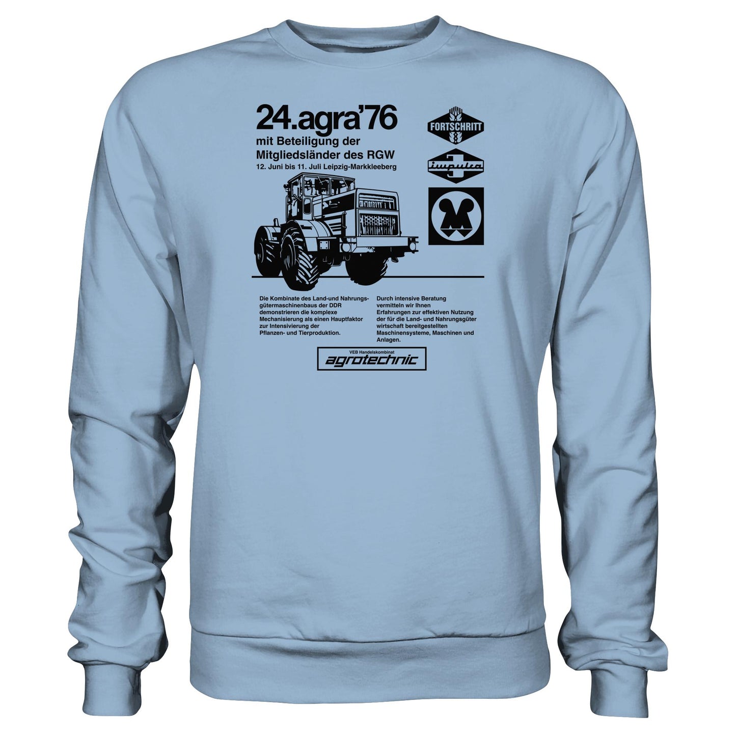 DDR Ostalgie Pullover Unisex • AGRA 1976, LEIPZIG-MARKKLEEBERG