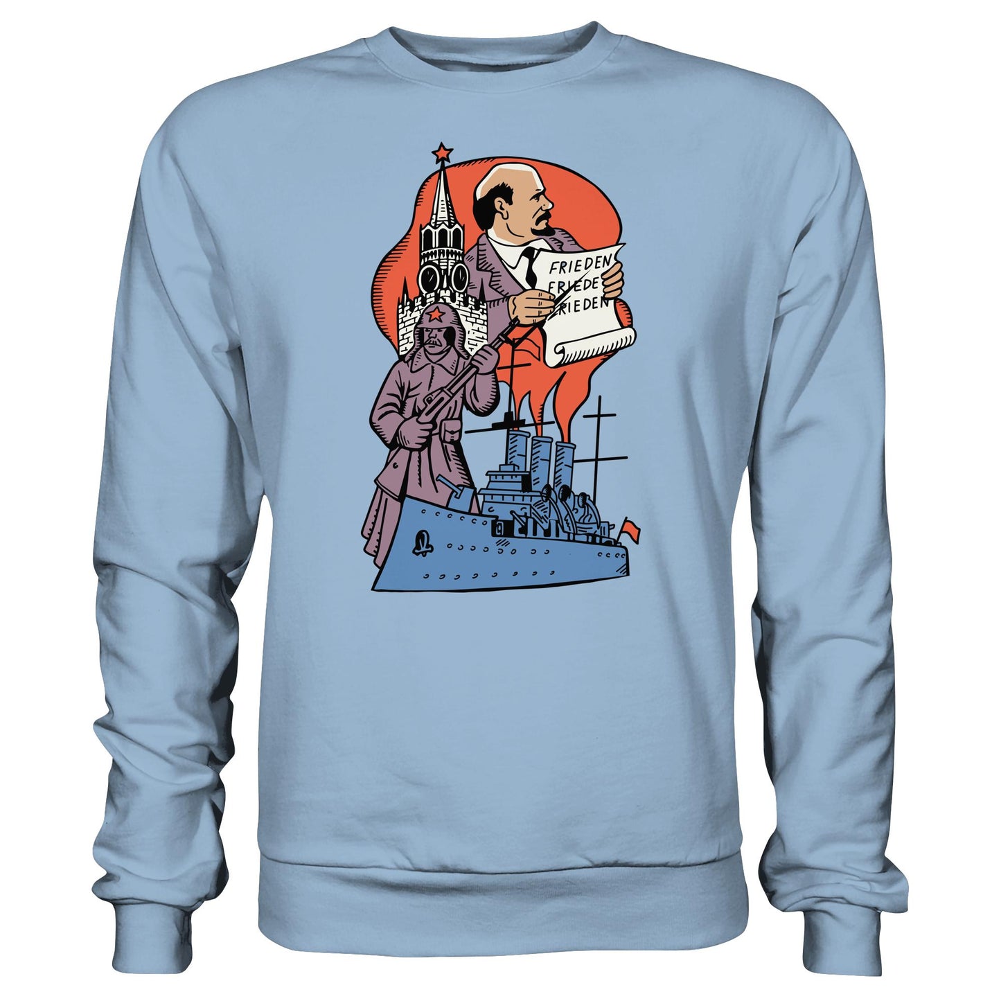 DDR Ostalgie Pullover Unisex • JAHRESTAG OKTOBERREVOLUTION 1917 (ORIGINAL POSTSTEMPEL)