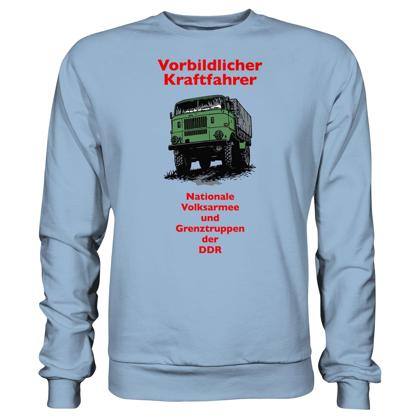 DDR Ostalgie Pullover Unisex • VORBILDLICHER KRAFTFAHRER, NVA (ORIGINAL WIMPELMOTIV)