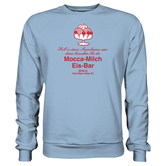 DDR Ostalgie Pullover Unisex • MOKKA-MILCH-EIS-BAR BERLIN (ORIGINAL UNTERSETZER)