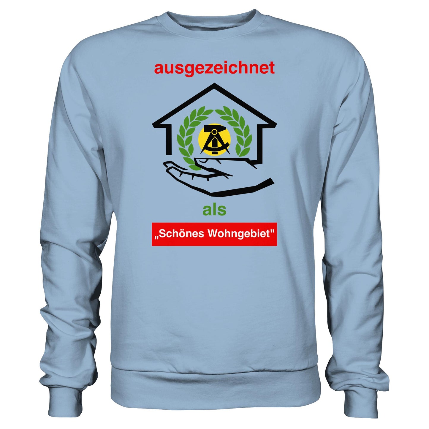 DDR Ostalgie Pullover Unisex • AUSZEICHNUNG SCHÖNES WOHNGEBIET (ORIGINAL SCHILD)