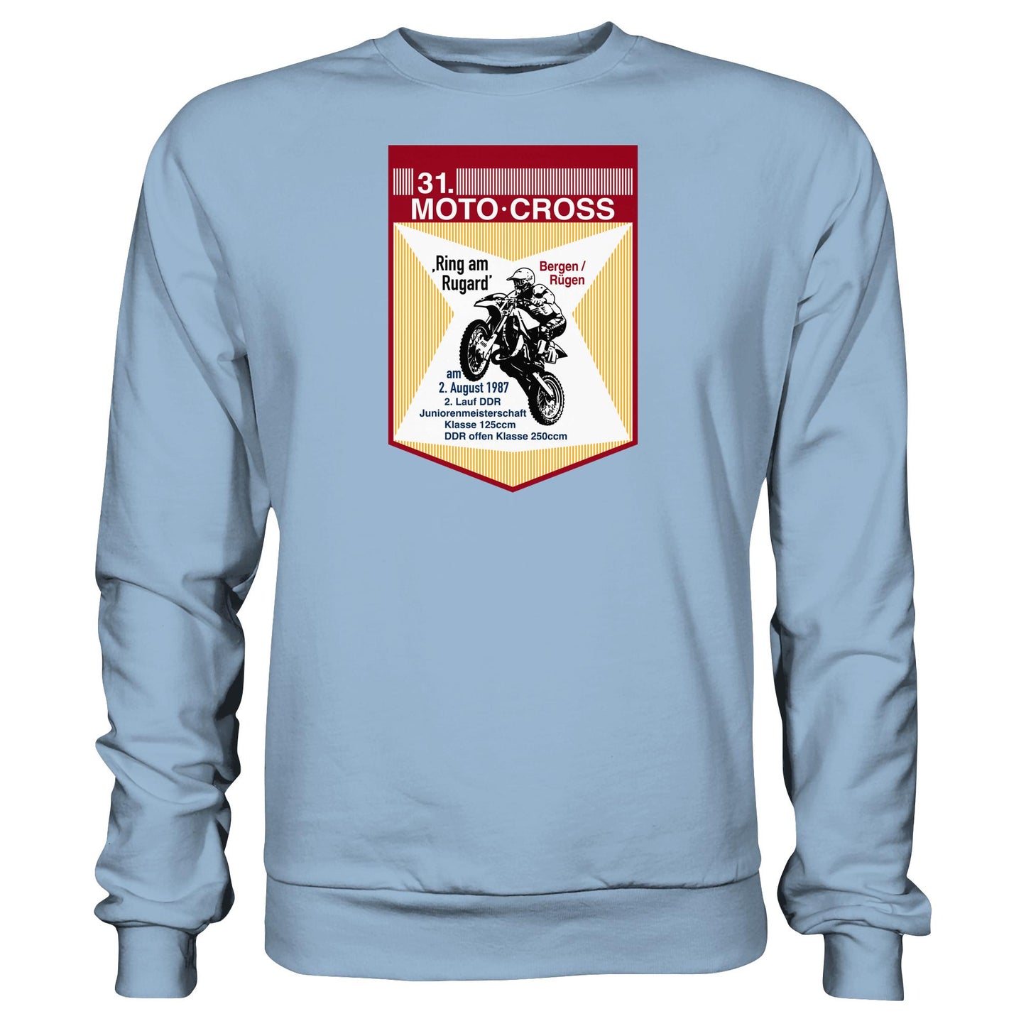 DDR Ostalgie Pullover Unisex • 31. MOTO-CROSS DDR-MEISTERSCHAFT - 1987 BERGEN RÜGEN