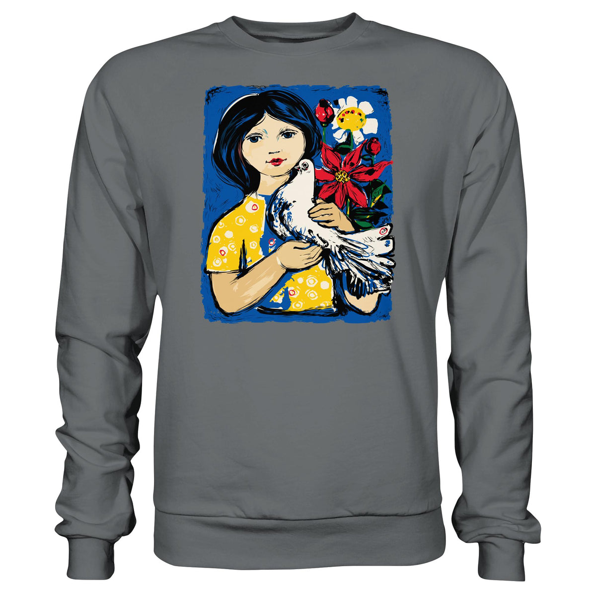 DDR Ostalgie Pullover Unisex • WALTER WOMACKA - MÄDCHEN MIT FRIEDENSTAUBE