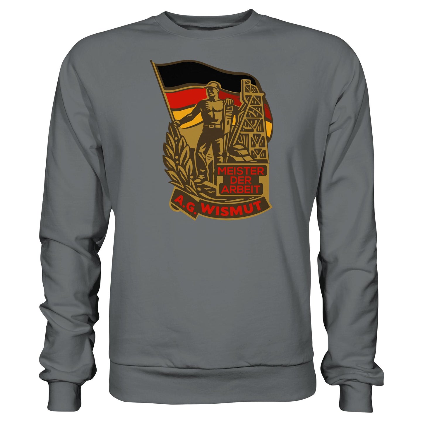 DDR Ostalgie Pullover Unisex • WISMUT - MEISTER DER ARBEIT