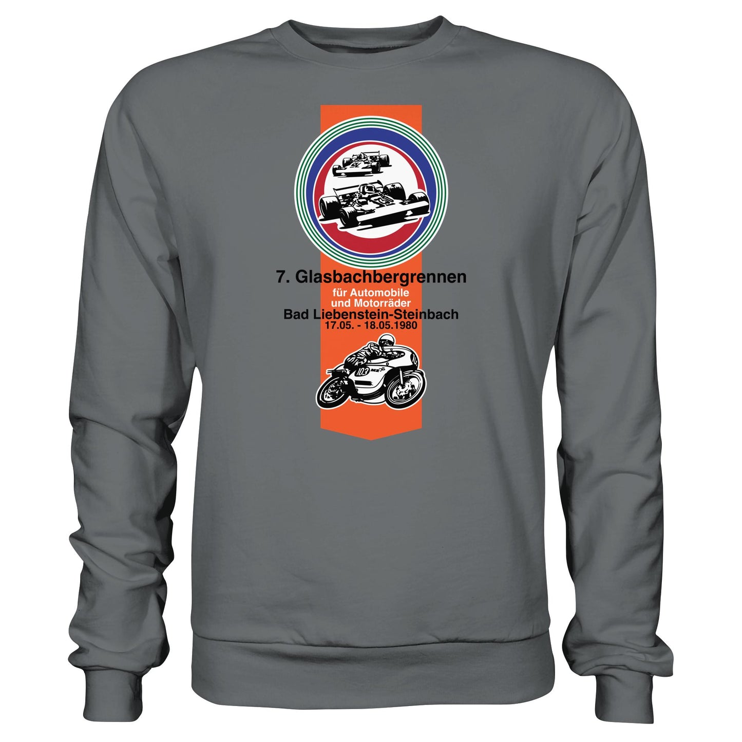 DDR Ostalgie Pullover Unisex • GLASBACHBERGRENNEN BAD LIEBENSTEIN (ORIGINAL WIMPEL)