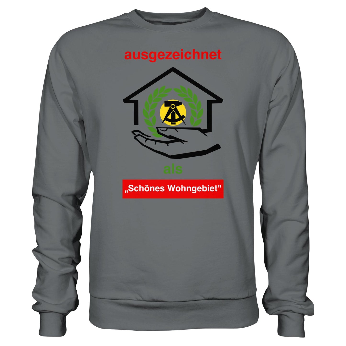 DDR Ostalgie Pullover Unisex • AUSZEICHNUNG SCHÖNES WOHNGEBIET (ORIGINAL SCHILD)