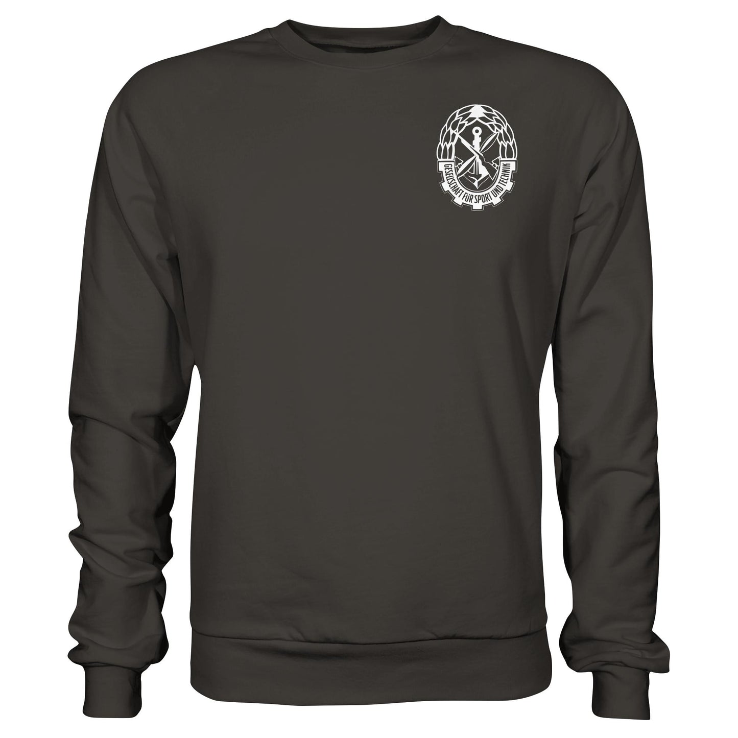 DDR Ostalgie Pullover Unisex • GST - GESELLSCHAFT FÜR SPORT UND TECHNIK (BRUST EMBLEM)