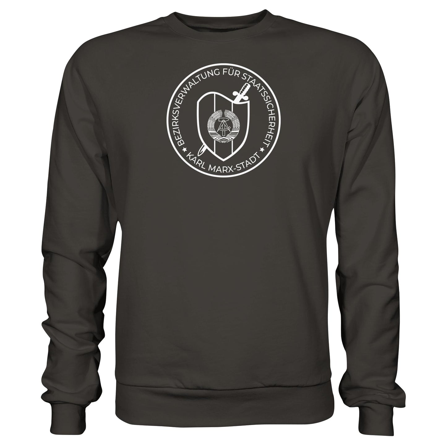 DDR Ostalgie Pullover Unisex • BEZIRKSVERWALTUNG STAATSSICHERHEIT KARL MARX STADT