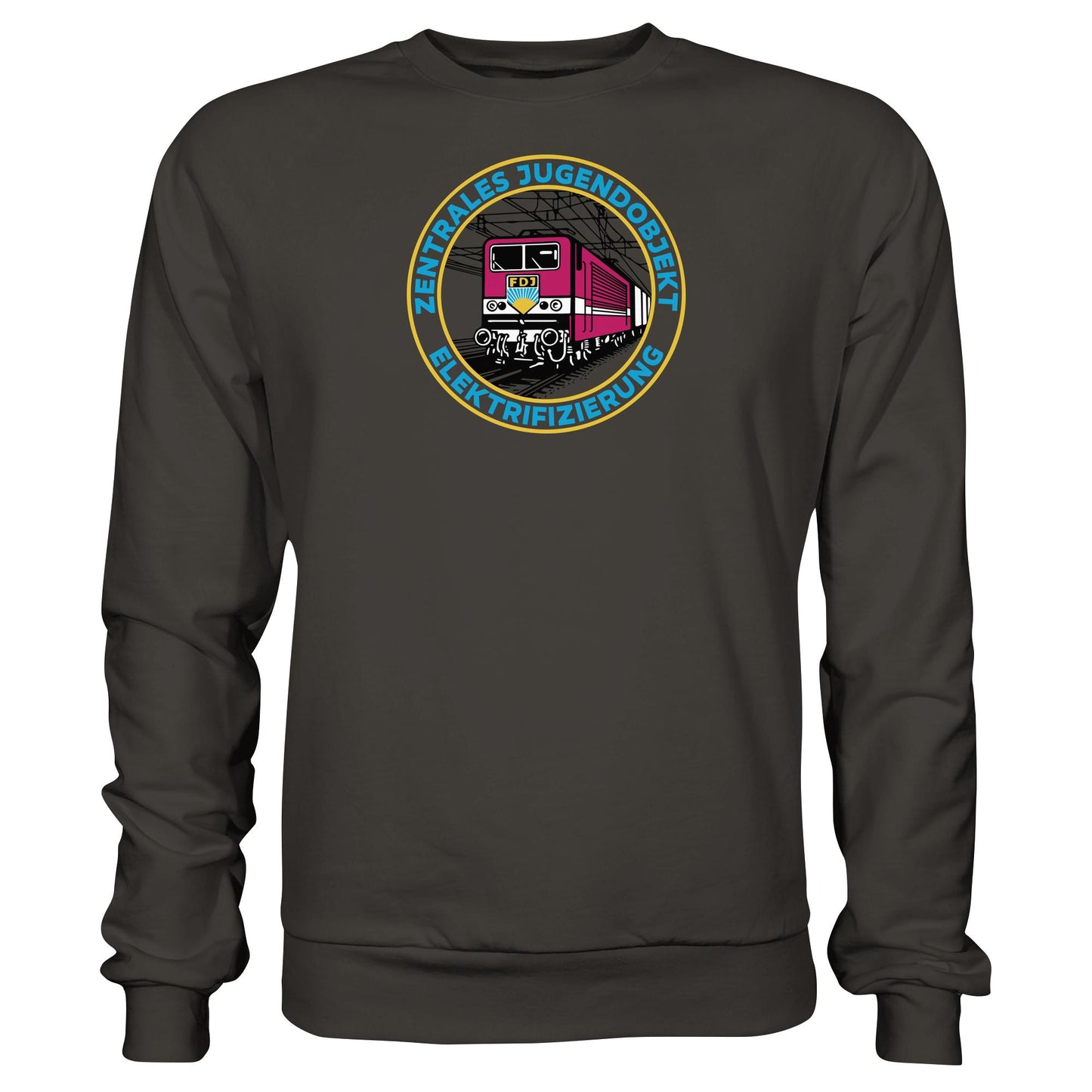 DDR Ostalgie Pullover Unisex • DR - FDJ ZENTRALES JUGENDOBJEKT ELEKTRIFIZIERUNG