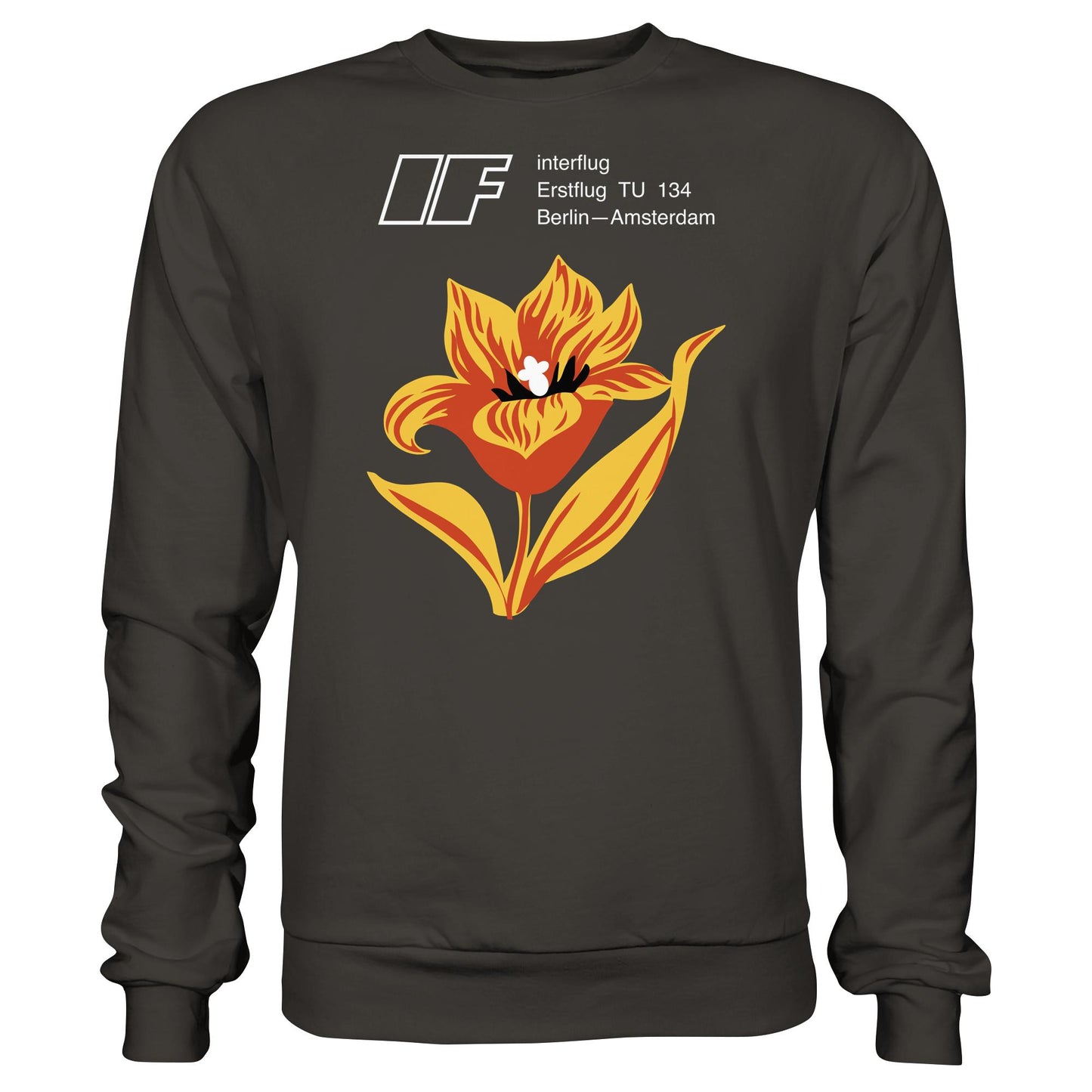 DDR Ostalgie Pullover Unisex • INTERFLUG BERLIN - AMSTERDAM (ORIGINAL SONDERSTEMPEL)
