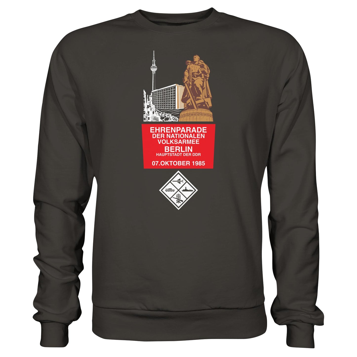DDR Ostalgie Pullover Unisex • EHRENPARADE DER NVA, 1985 BERLIN (ORIGINALWIMPEL)