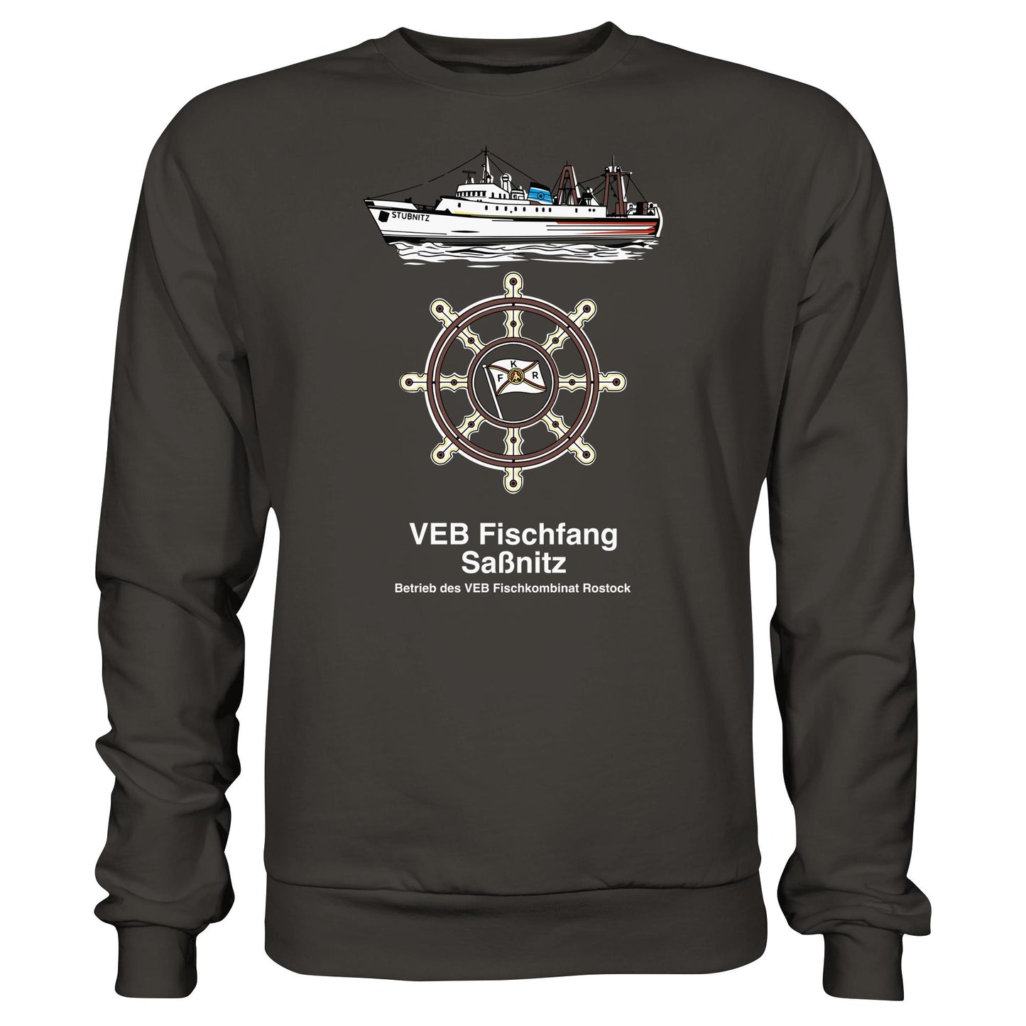 DDR Ostalgie Pullover Unisex • VEB FISCHFANG SASSNITZ
