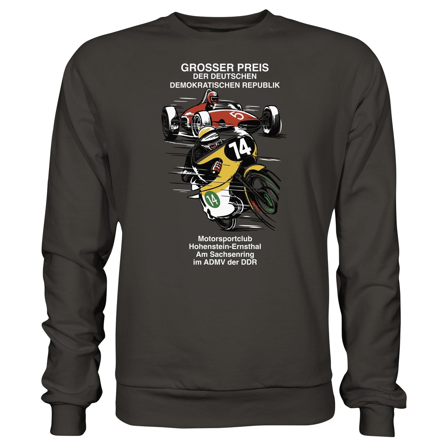 DDR Ostalgie Pullover Unisex • MOTORSPORT HOHENSTEIN-ERNSTHAL - GROSSER PREIS DER DDR