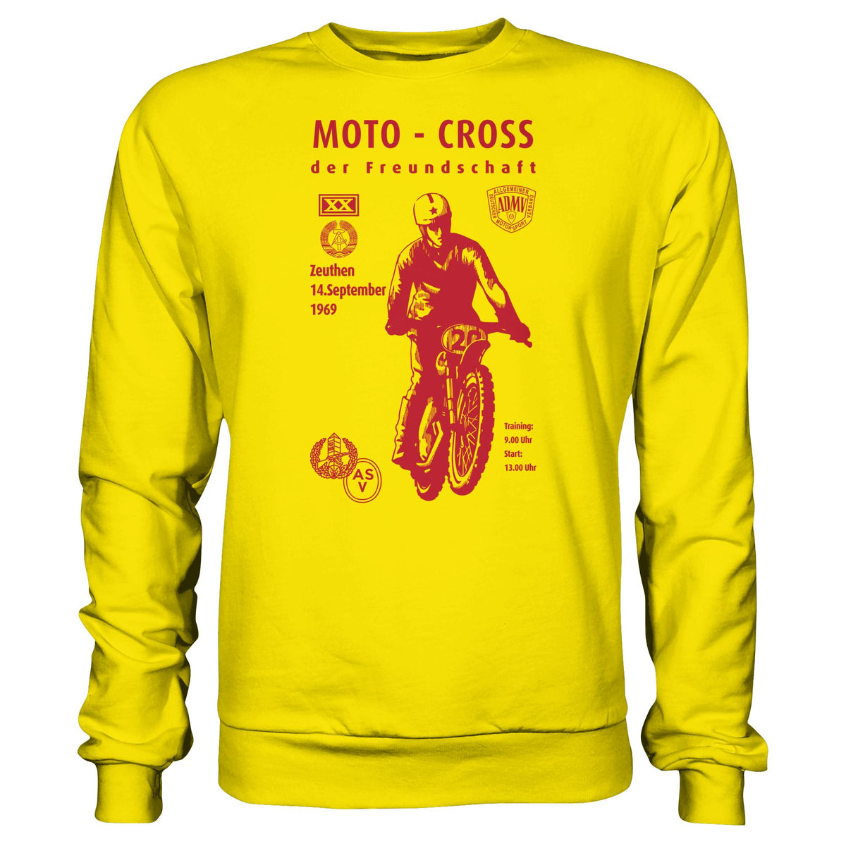 DDR Ostalgie Pullover Unisex • ASV MOTO-CROSS DER FREUNDSCHAFT, ZEUTHEN 1969