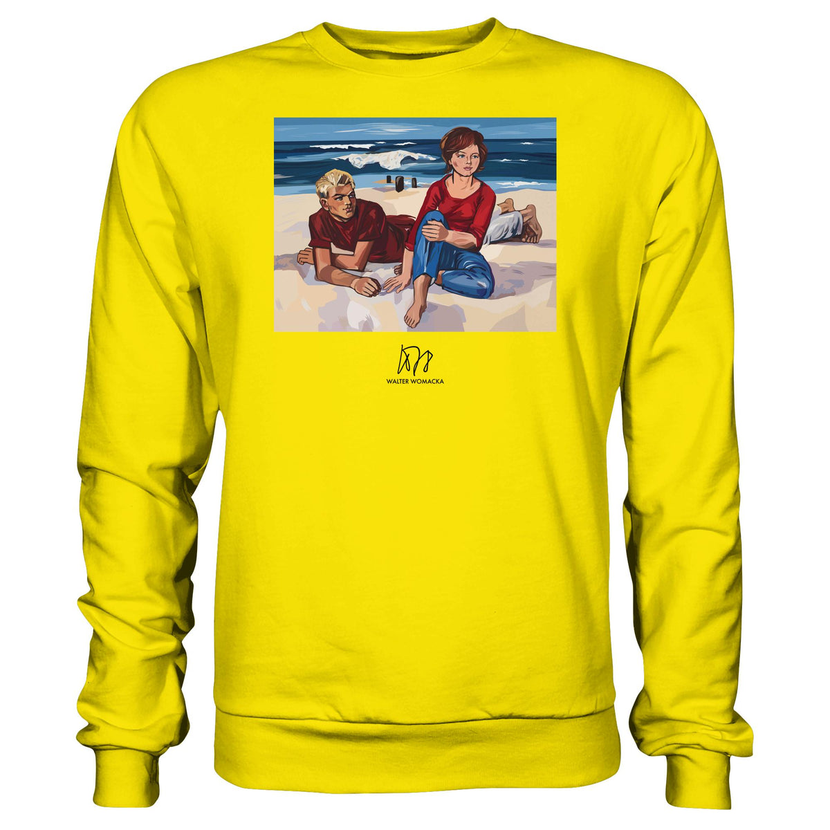 DDR Ostalgie Pullover Unisex • WALTER WOMACKA - AM STRAND (1962)