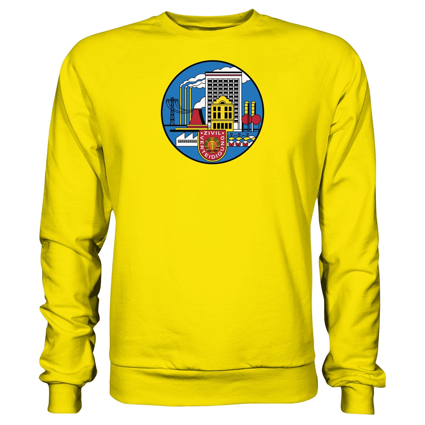 DDR Ostalgie Pullover Unisex • DDR ZIVILVERTEIDIGUNG (ORIGINAL GLAS-DESIGN)