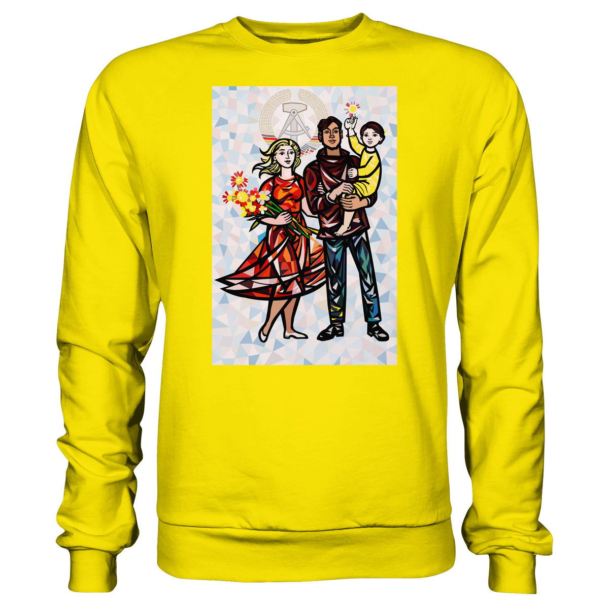 DDR Ostalgie Pullover Unisex • WALTER WOMACKA - UNSERE FAMILIE mit Hintergrund (STAATSRATSGEBÄUDE, Aus der Geschichte der Deutschen Arbeiterbewegung, 1964)