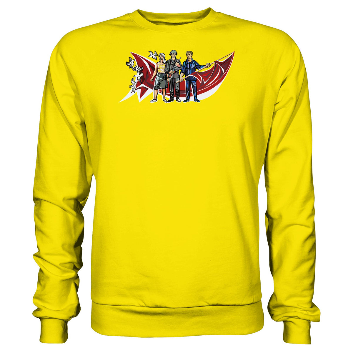 WALTER WOMACKA - BÄUERIN, NVA-SOLDAT & ARBEITER (MOSAIK HAUS DES LEHRERS, 1964) | DDR Ostalgie Pullover Unisex