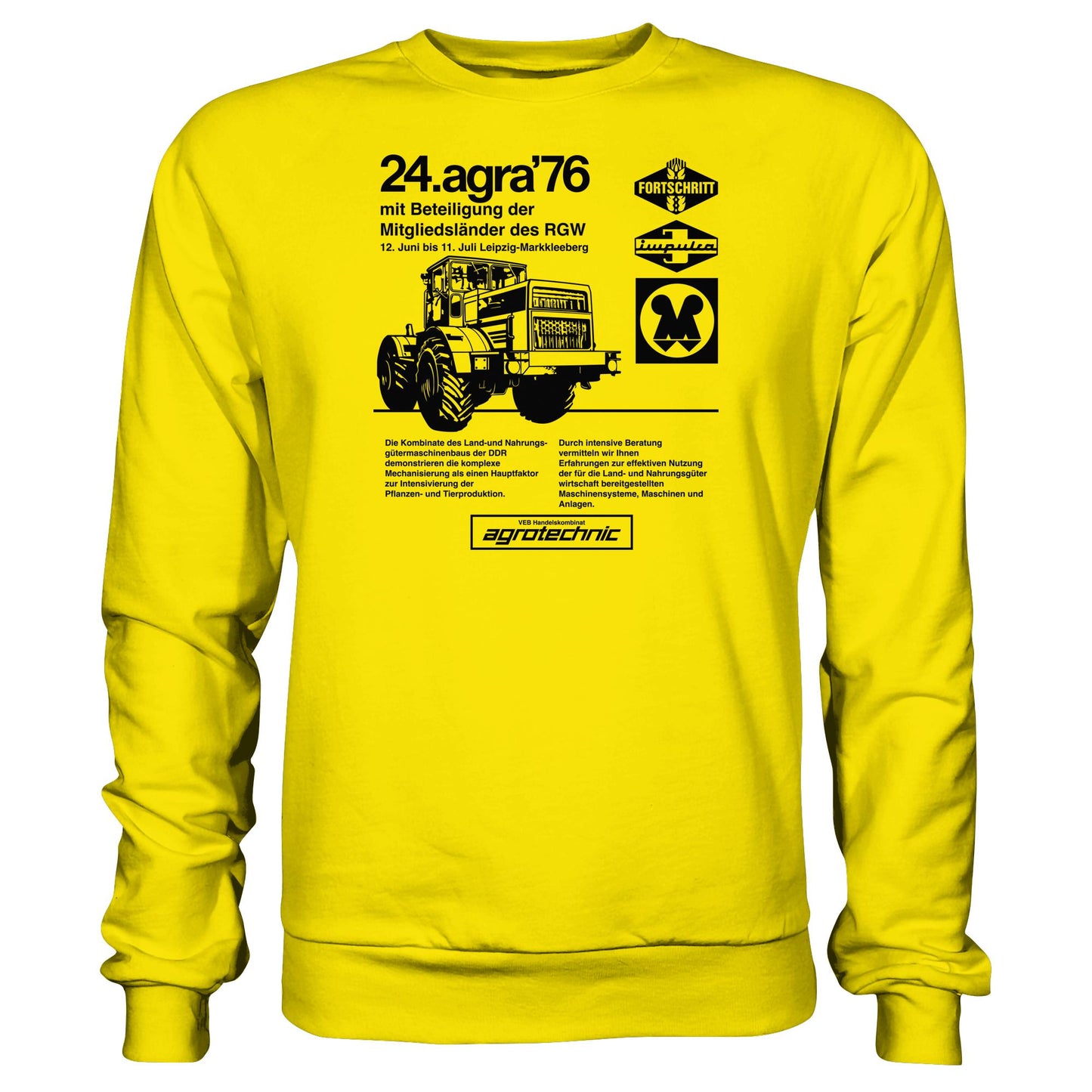 DDR Ostalgie Pullover Unisex • AGRA 1976, LEIPZIG-MARKKLEEBERG