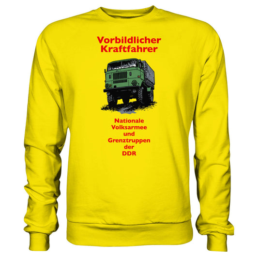 DDR Ostalgie Pullover Unisex • VORBILDLICHER KRAFTFAHRER, NVA (ORIGINAL WIMPELMOTIV)