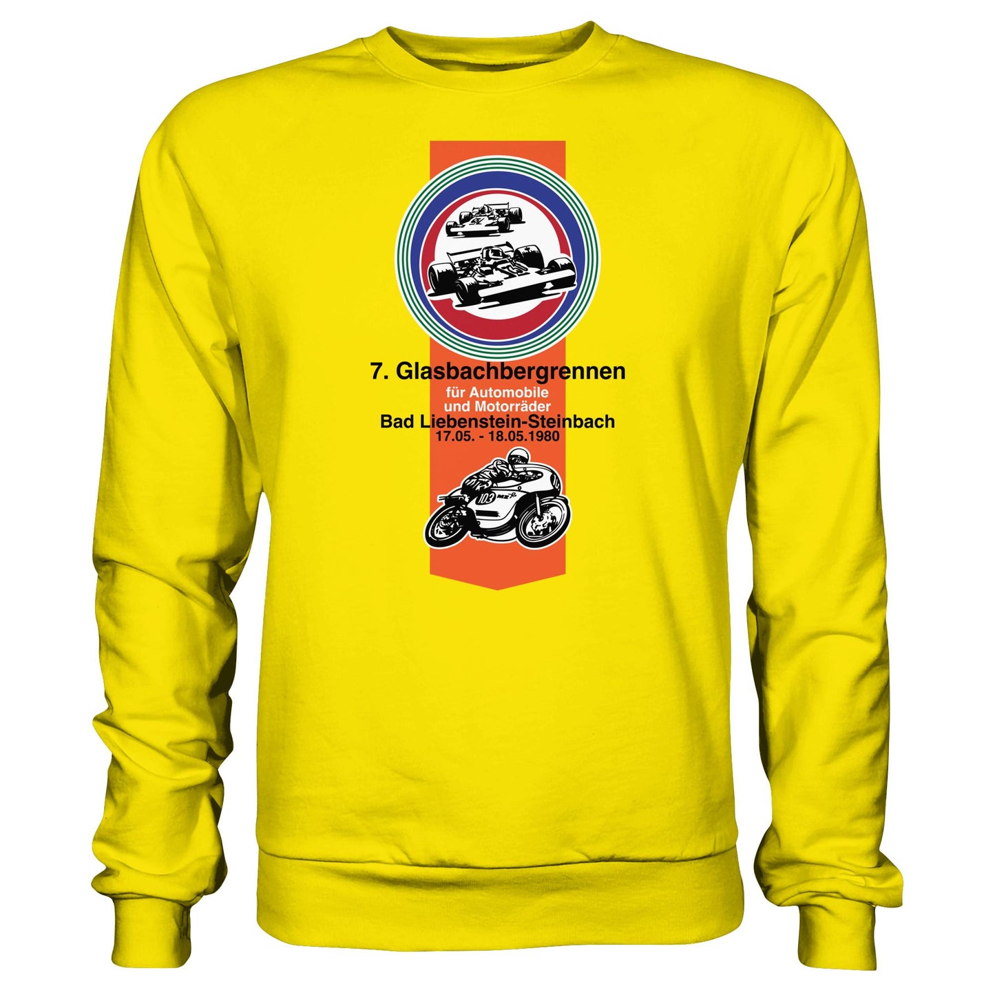 DDR Ostalgie Pullover Unisex • GLASBACHBERGRENNEN BAD LIEBENSTEIN (ORIGINAL WIMPEL)