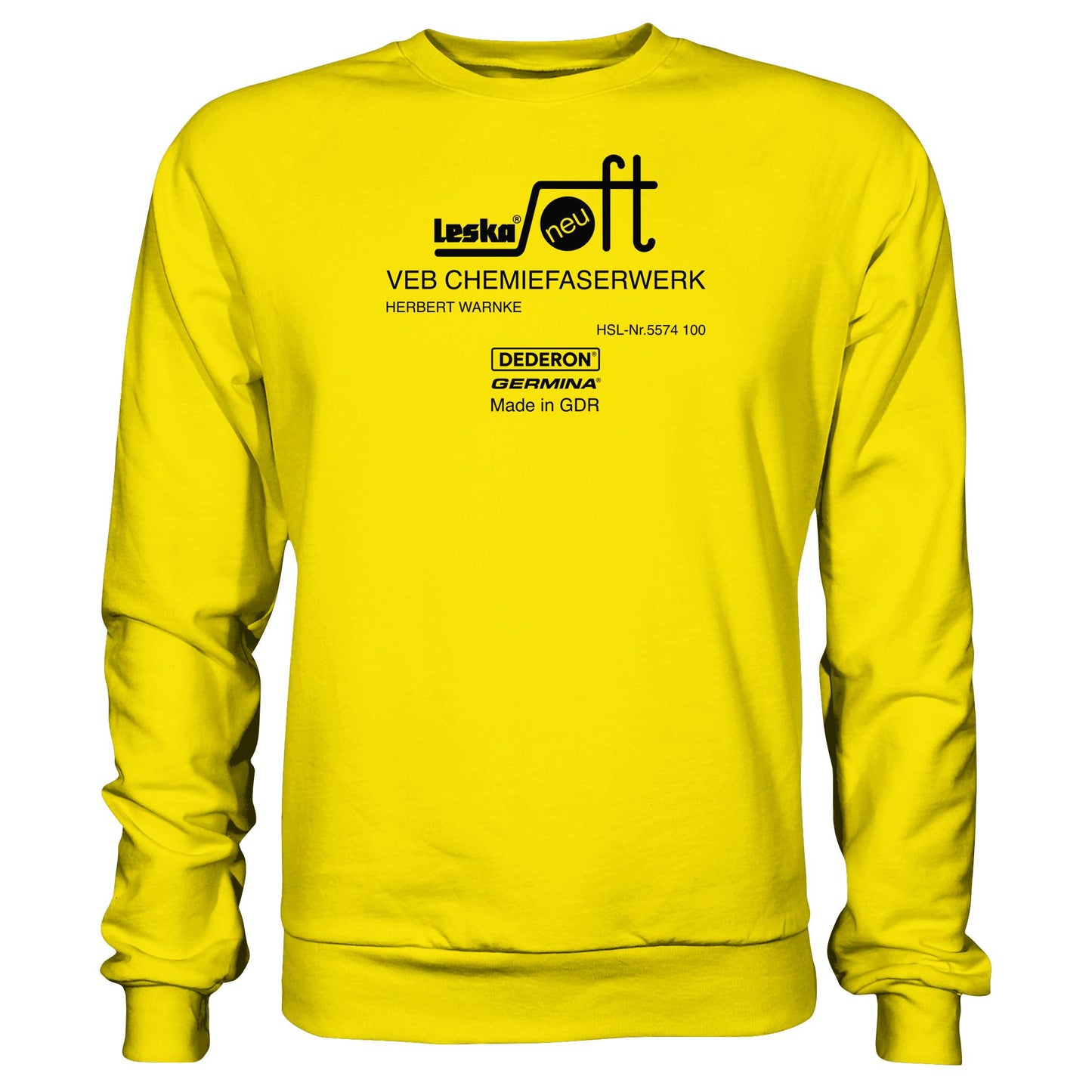 DDR Ostalgie Pullover Unisex • LESKA VEB CHEMIEFASERWERK HERBERT WARNKE - DEDERON, GERMINA