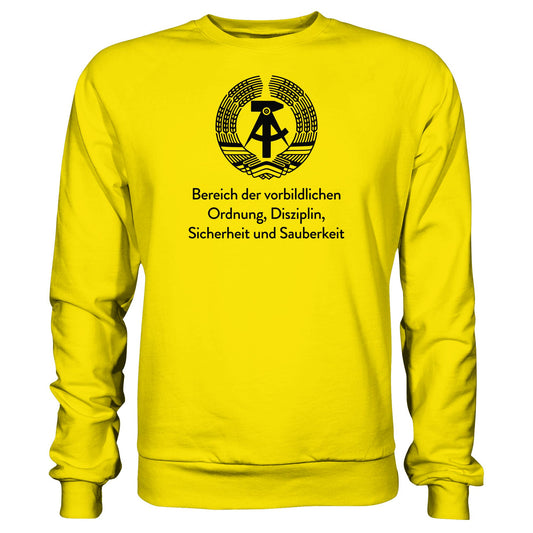 DDR Ostalgie Pullover Unisex • BEREICH DER VORBILDLICHEN ORDNUNG (ORIGINAL SCHILD)