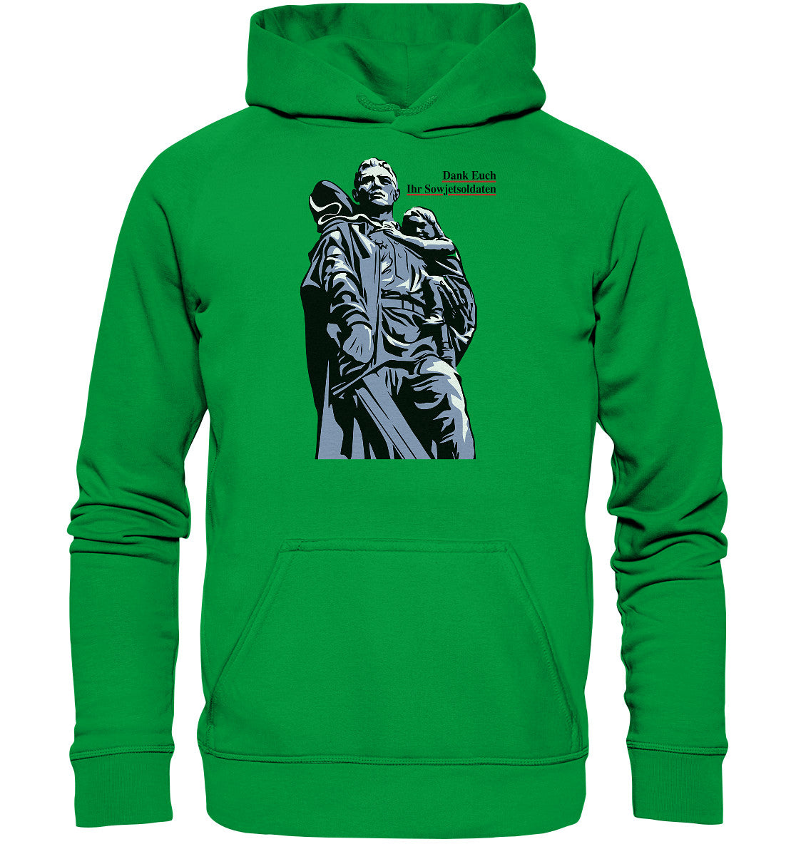DDR Ostalgie Kapuze / Hoodie Unisex • DANK EUCH IHR SOWJETSOLDATEN (DDR ORIGINAL-PLAKAT)