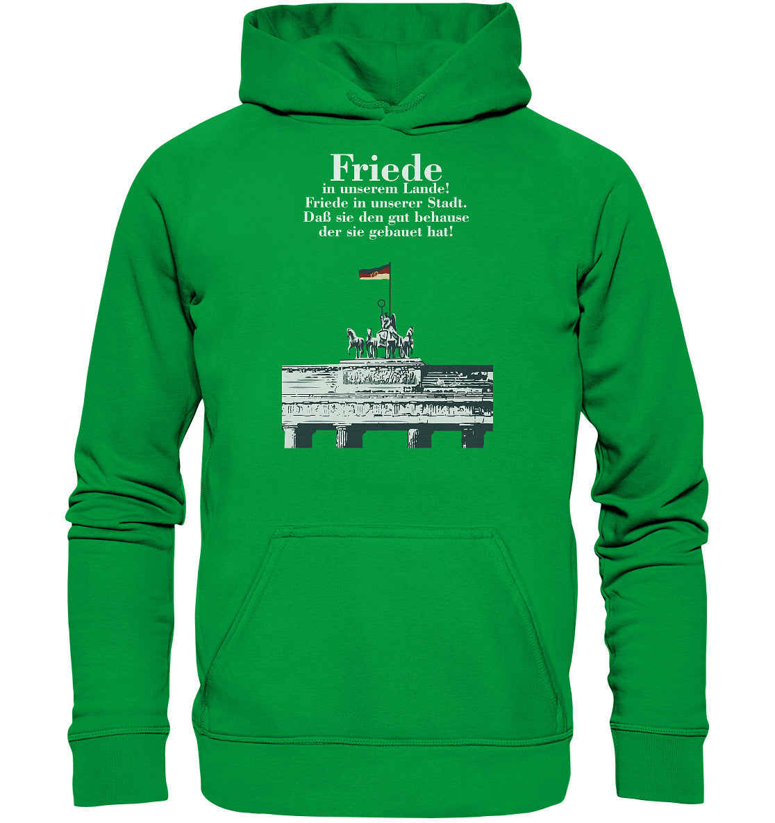 DDR Ostalgie Kapuze / Hoodie Unisex • FRIEDE IN UNSEREM LANDE! (DDR-ORIGINAL-PLAKAT)