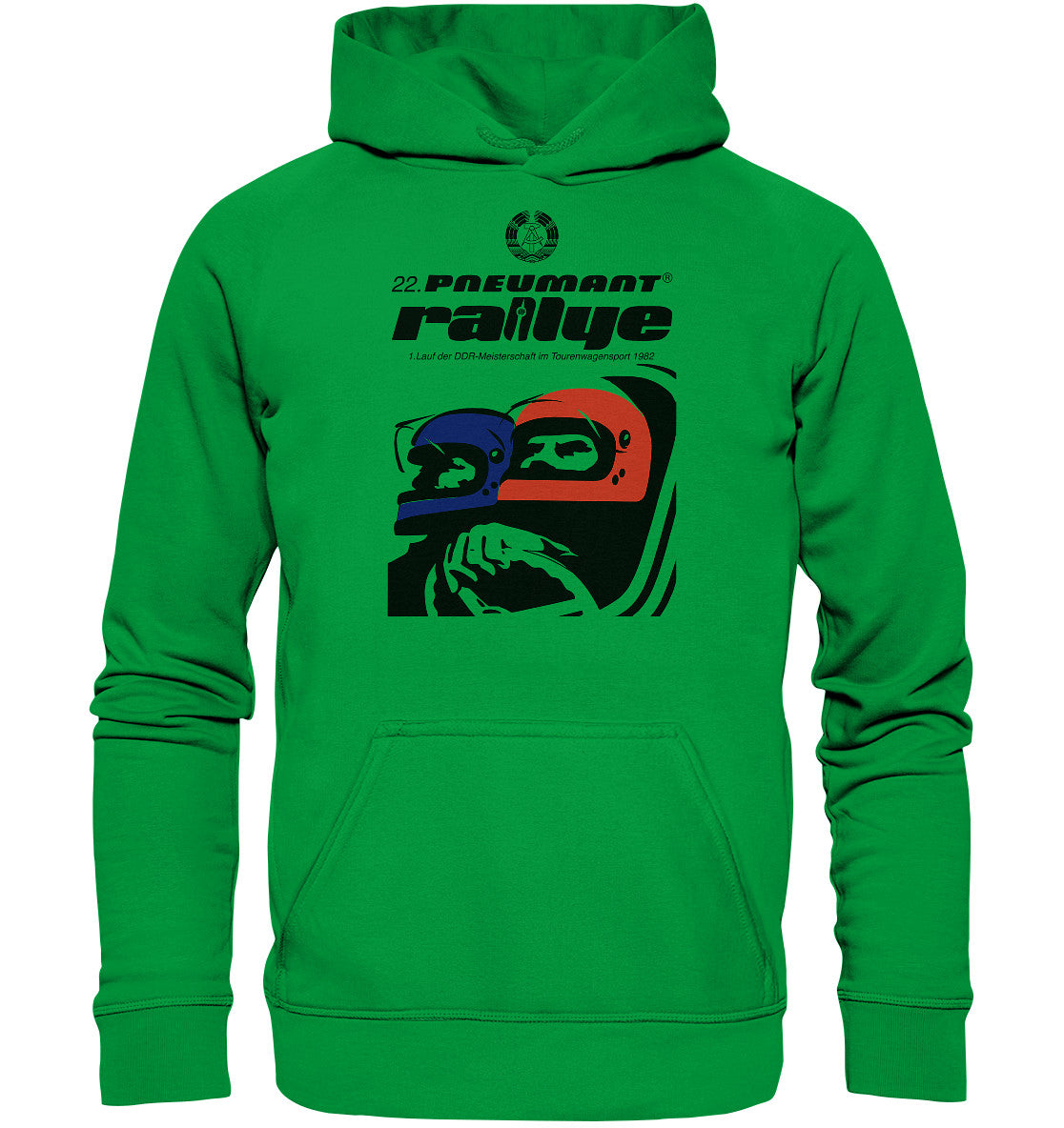 DDR Ostalgie Kapuze / Hoodie Unisex • 22. PNEUMANT RALLYE 1982 (ORIGINAL DDR-PLAKAT)
