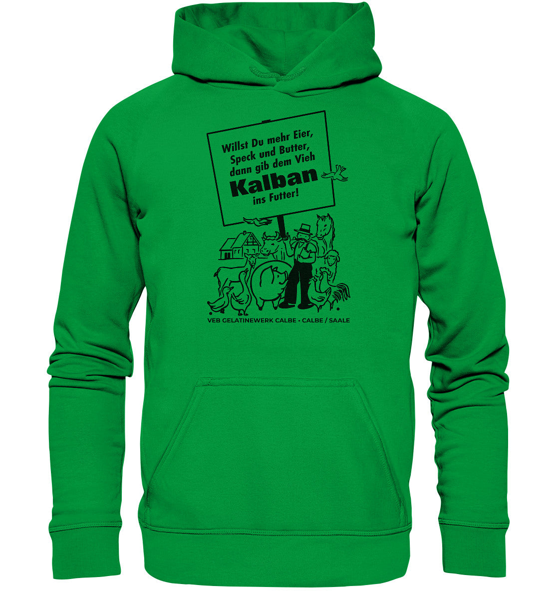 DDR Ostalgie Kapuze / Hoodie Unisex • KALBAN, VEB GELATINEWERK CALBE - ORIGINALPLAKAT