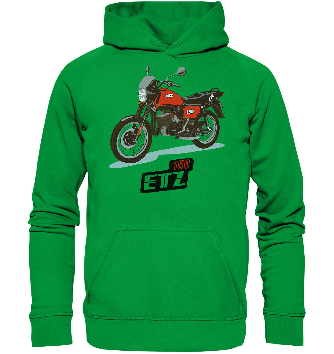 DDR Ostalgie Kapuze / Hoodie Unisex • MZ ETZ 150 ROT (ORIGINAL DDR-PLAKAT)