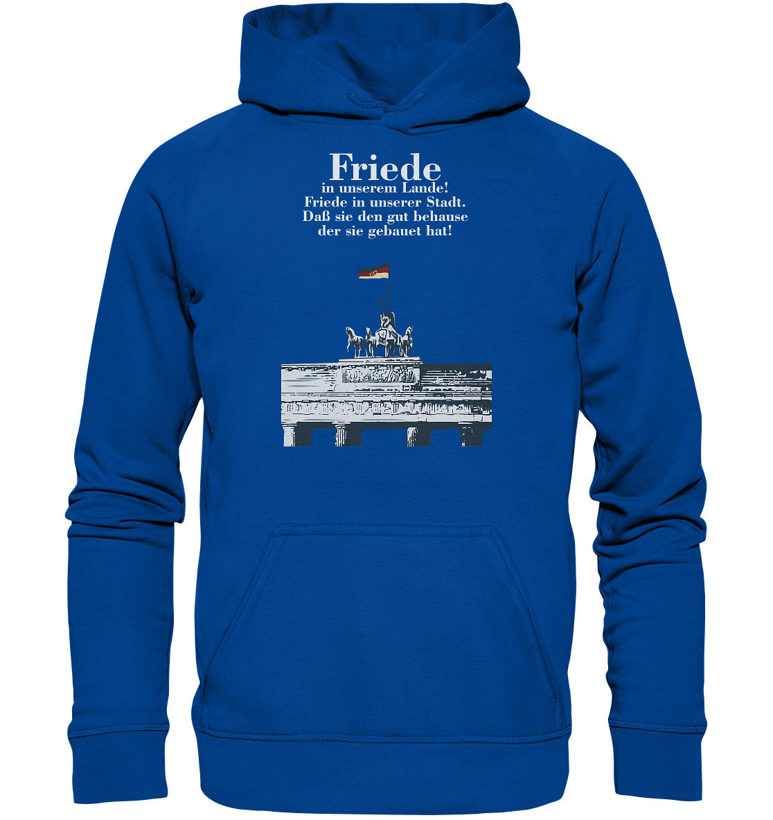 DDR Ostalgie Kapuze / Hoodie Unisex • FRIEDE IN UNSEREM LANDE! (DDR-ORIGINAL-PLAKAT)
