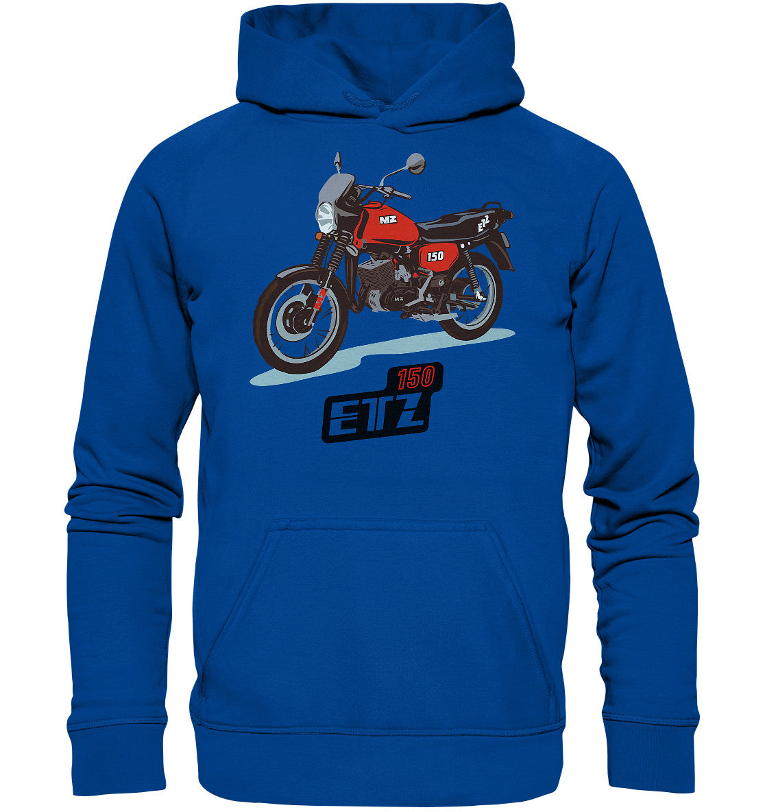 DDR Ostalgie Kapuze / Hoodie Unisex • MZ ETZ 150 ROT (ORIGINAL DDR-PLAKAT)
