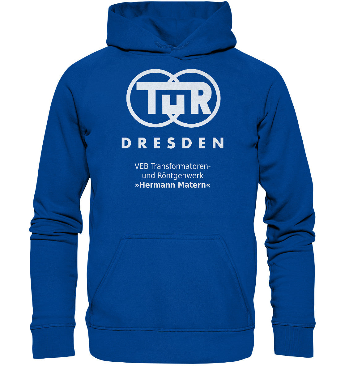 DDR Ostalgie Kapuze / Hoodie Unisex • TUR - VEB TRANSFORMATOREN- UND RÖNTGENWERK DRESDEN