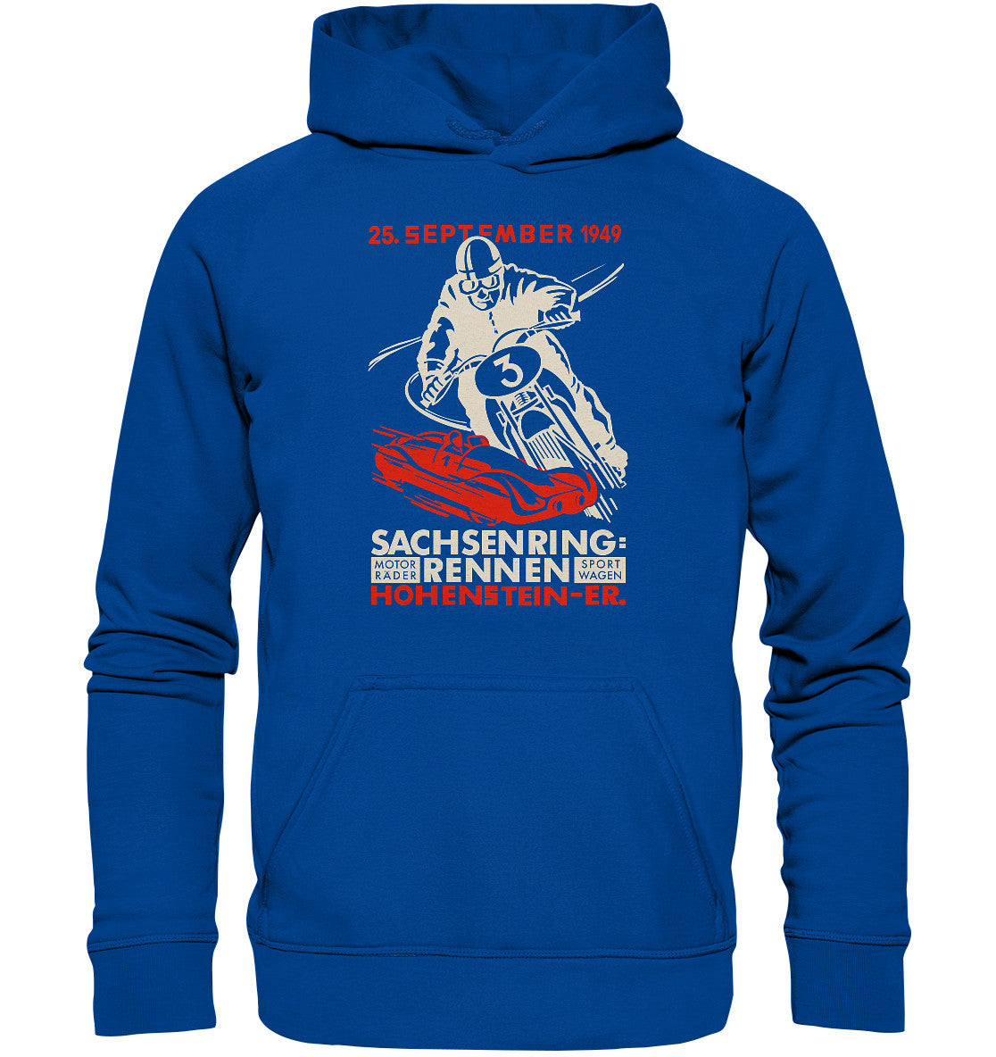 DDR Ostalgie Kapuze / Hoodie Unisex • SACHSENRING-RENNEN 1949