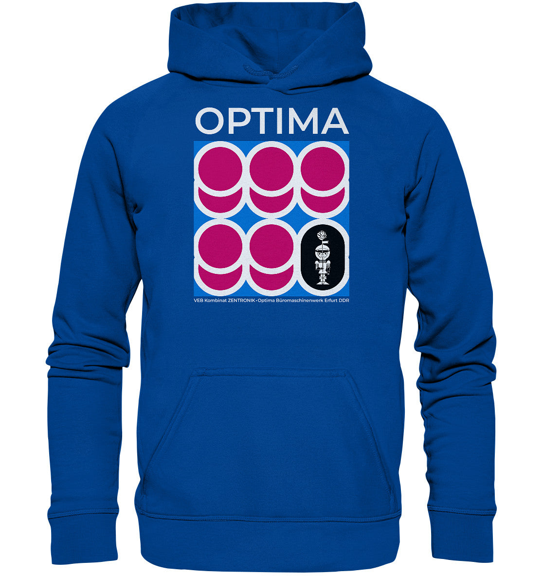 DDR Ostalgie Kapuze / Hoodie Unisex • OPTIMA KOMBINAT ZENTRONIK ERFURT