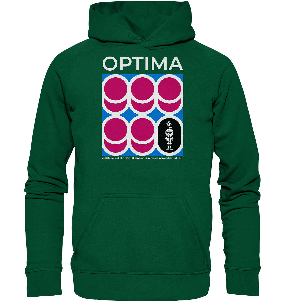 DDR Ostalgie Kapuze / Hoodie Unisex • OPTIMA KOMBINAT ZENTRONIK ERFURT