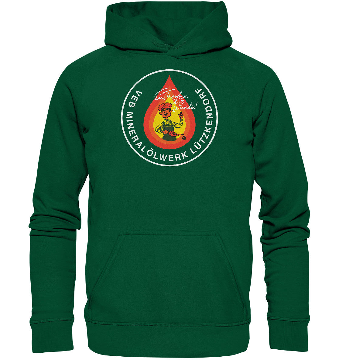 DDR Ostalgie Kapuze / Hoodie Unisex • VEB MINERALÖLWERK LÜTZKENDORF