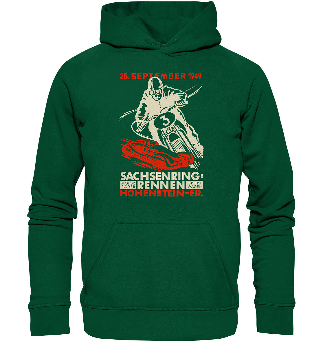 DDR Ostalgie Kapuze / Hoodie Unisex • SACHSENRING-RENNEN 1949