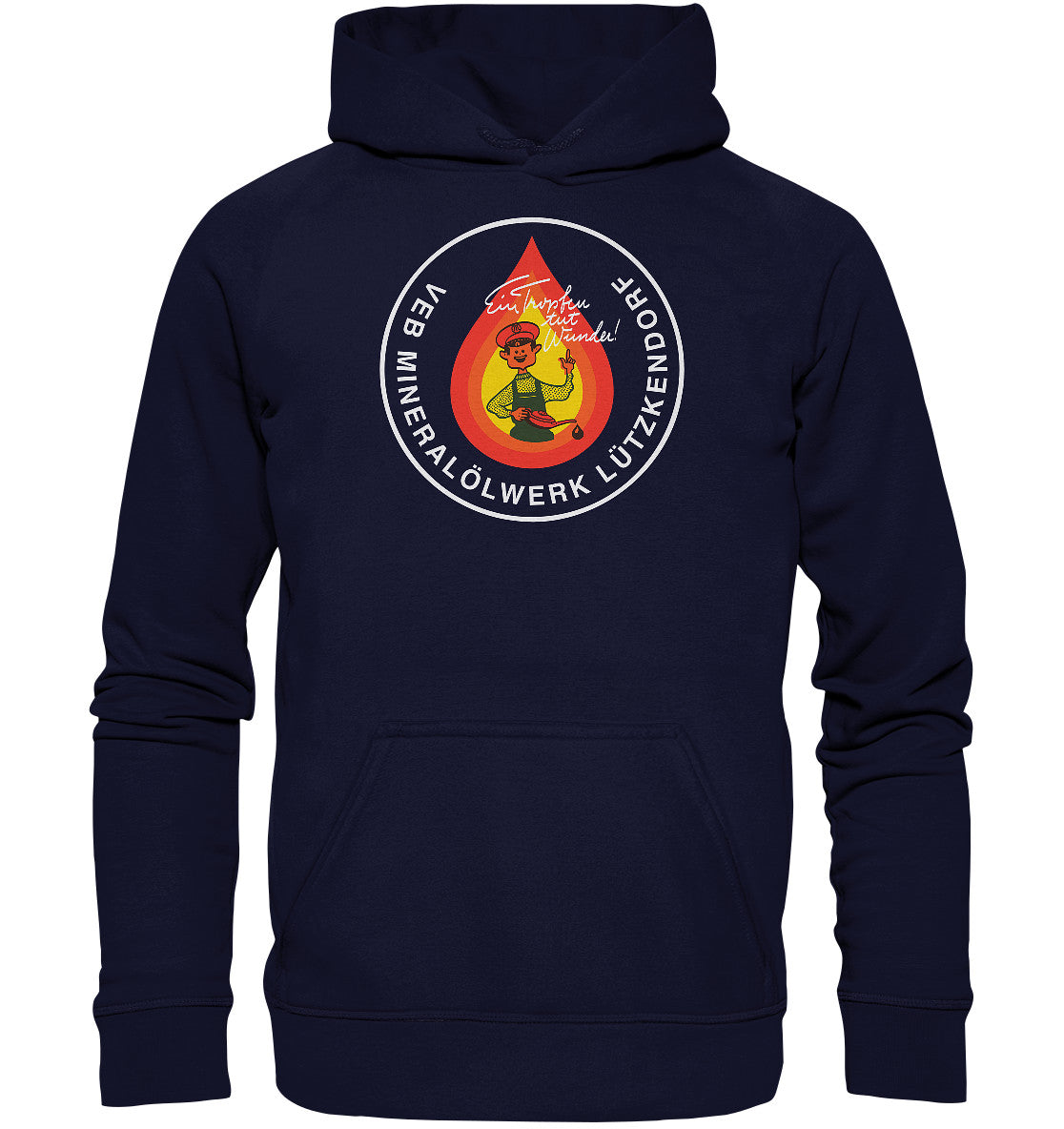 DDR Ostalgie Kapuze / Hoodie Unisex • VEB MINERALÖLWERK LÜTZKENDORF