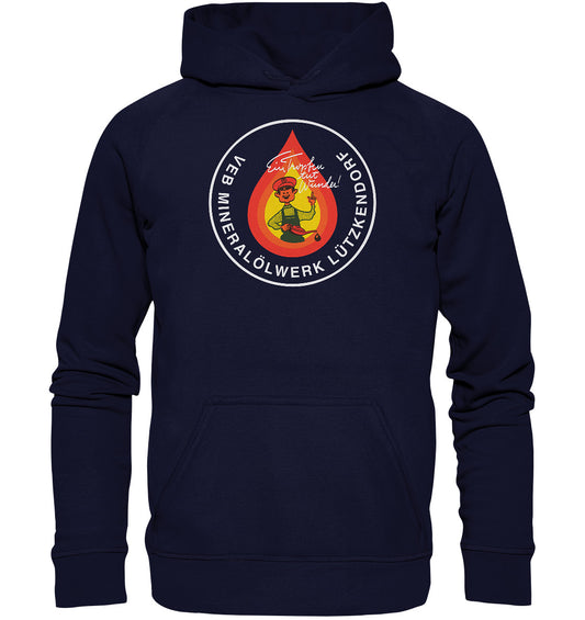 DDR Ostalgie Kapuze / Hoodie Unisex • VEB MINERALÖLWERK LÜTZKENDORF